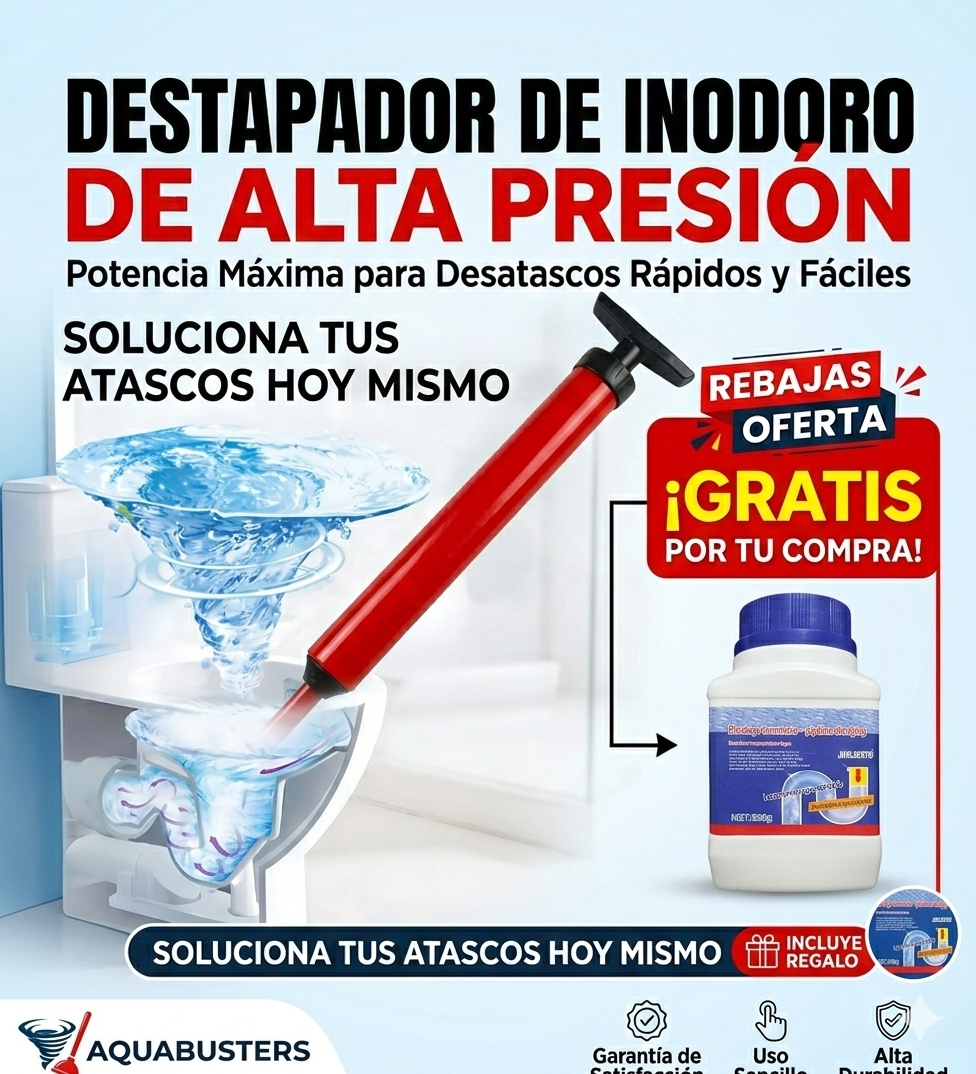 DESTAPADOR DE INODORO DE ALTA PRESION | GRATIS POLVO LIMPIADOR DE TUBERIAS